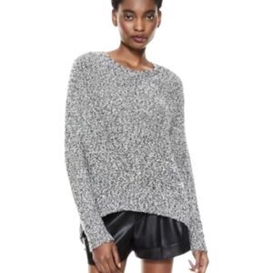 Alice and olivia boucle sweater black white